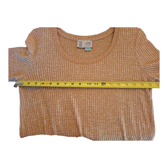 Anthropologie Waffle Thermal Knit Tunic Mustard Gold Saturday Sunday Small - Picture 6 of 12